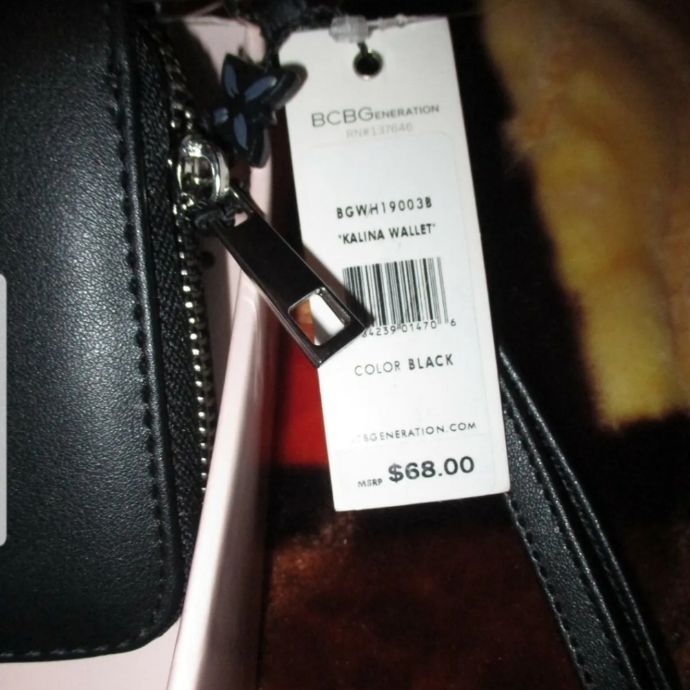 Bcbgeneration Black Multi Pocket Checkbook Silver… - image 4